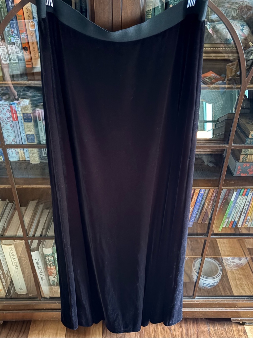 BCBGMaxazria Black Velvet Maxi Skirt